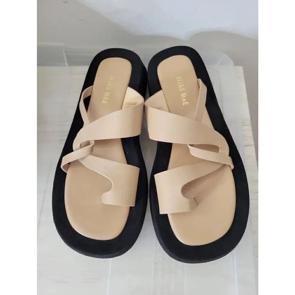Alias Mae Polo Natural Leather Sandals 38, Us 7 $197